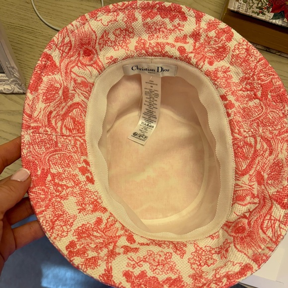 New Dioriviera D-Bobby Toile de Jouy Sauvage Small Brim Bucket Hat size 58 - Picture 5 of 7